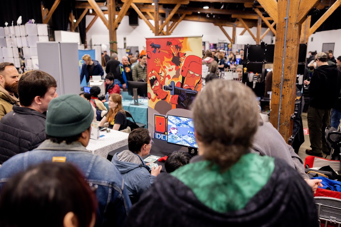 Crowds exploring exhibitor booths at Vancouver Game Expo 2025