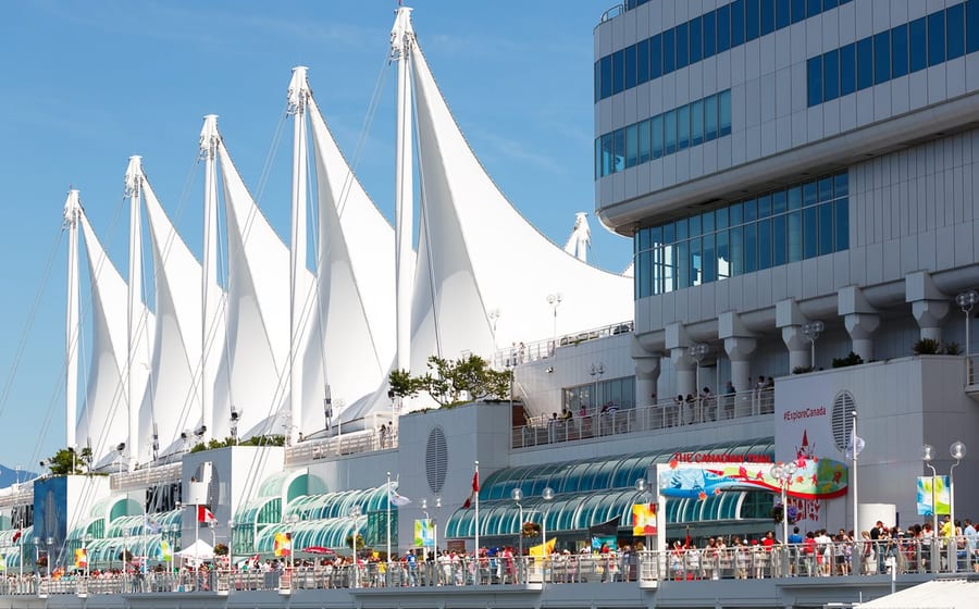 The sails of Canada Place at the Vancouver Convention Centre East Building
