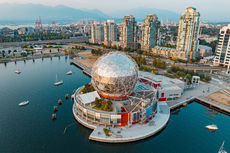 Vancouver waterfront with boats and downtown high-rises